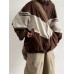 Jacket Windbreaker Wanita Pria Kombinasi Warna Cokelat Krem Jacket Windbreaker Wanita Pria Kombinasi Warna Cokelat Krem